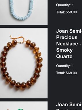 Baublebar Joan Smoky Quartz Beaded Necklace - Amber Brown